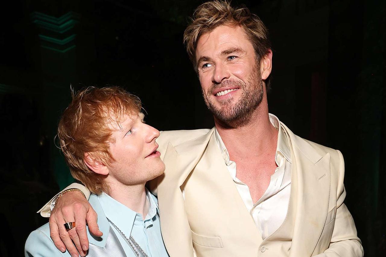 Chris Hemsworth Joins Ed Sheeran as Surprise Drummer in Romania