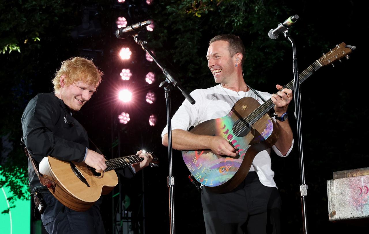 Ed Sheeran and Chris Martin Surprise Fans with Acoustic Set at Global Citizen Festival